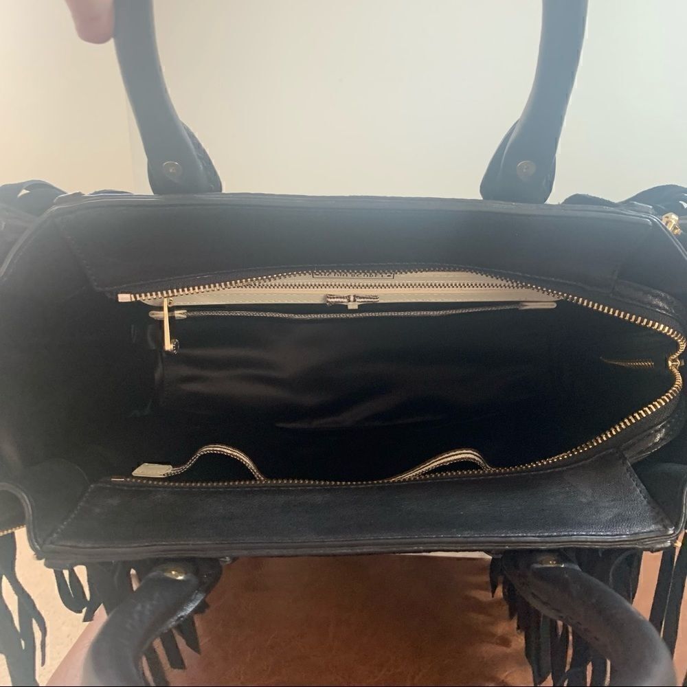 Henri Bendel A-List Satchel Black with Fringe - Picture 4 of 15